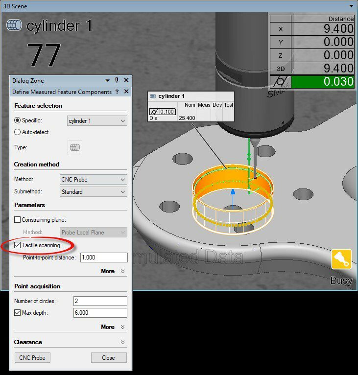 CNC CMM Tactile Scanning for Circles, Cylinders, and Cones