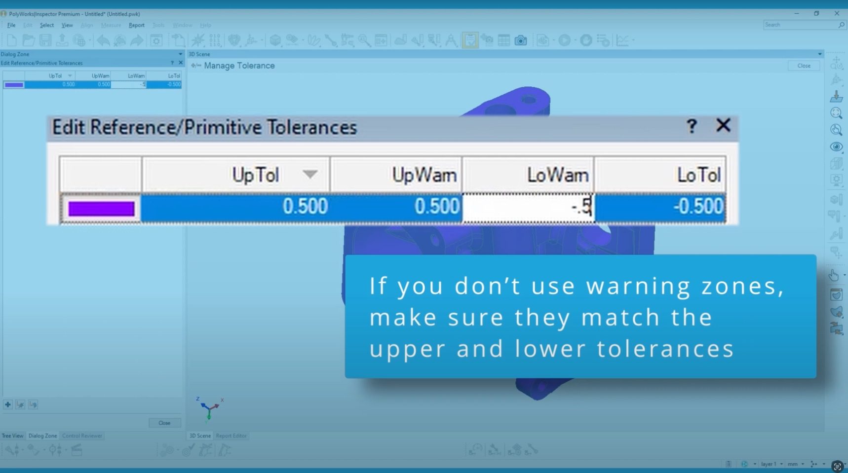 upper and lower tolerances