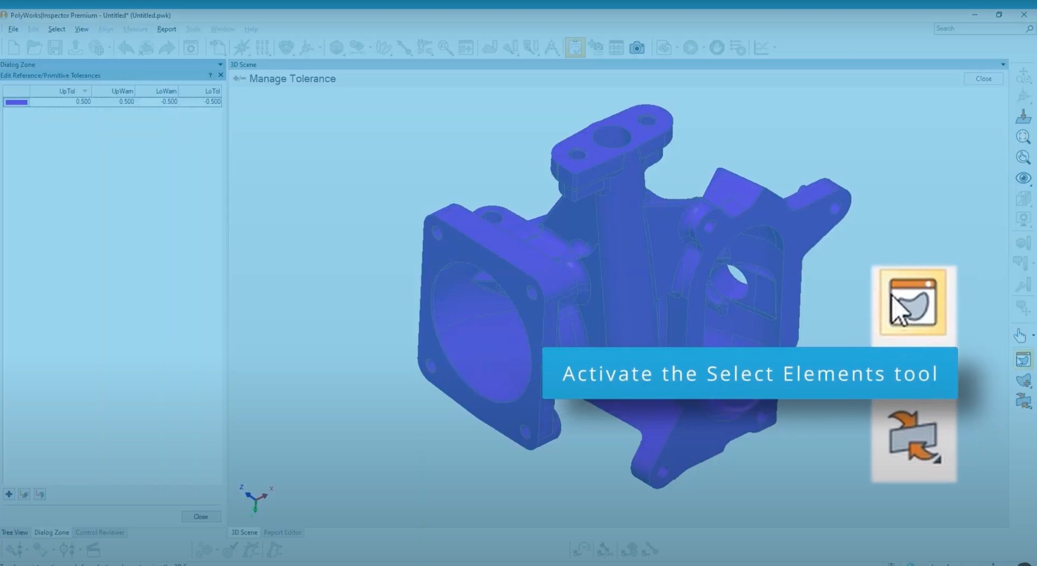 Activate the select elements tool