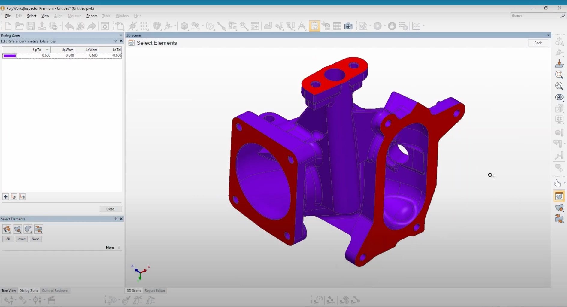 Select the CAD faces with a different tolerance