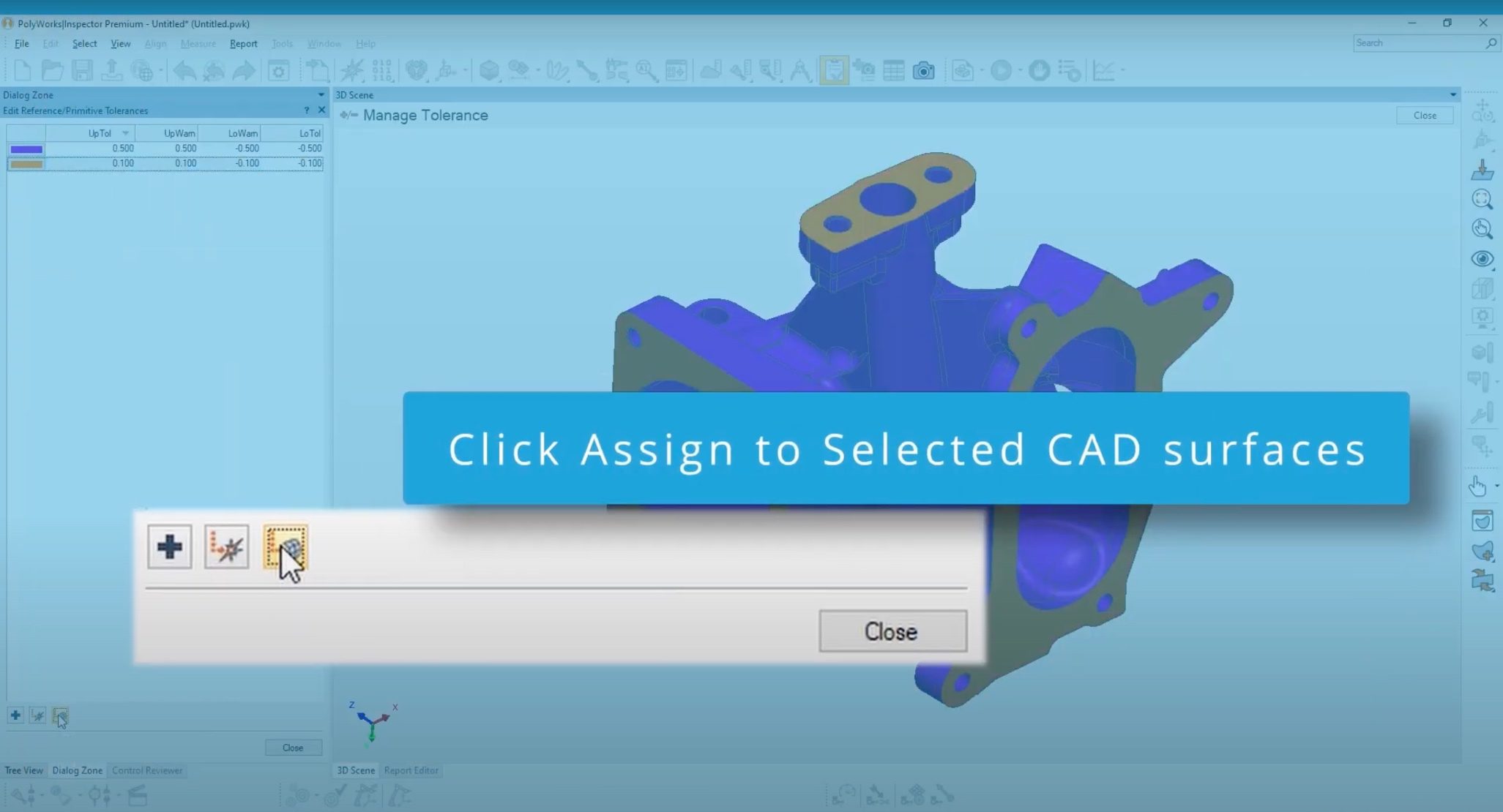 Click assign to selected CAD surfaces