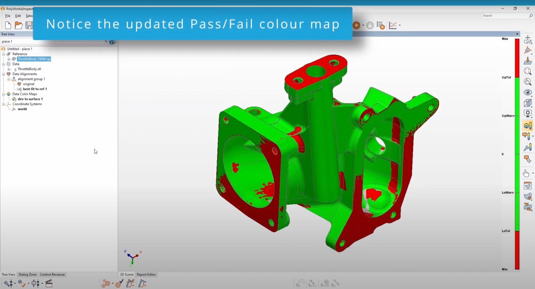 Notice the updated Pass/Fail colour map