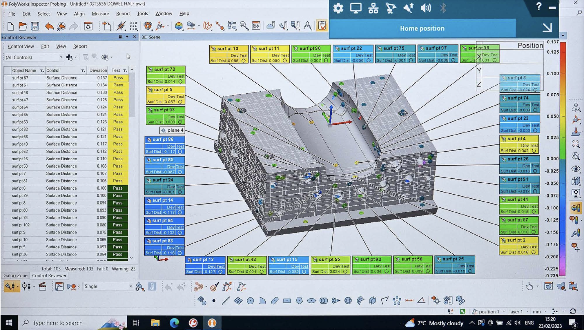 A graphically-supported report on the mould being generated by GT Tooling in PolyWorks Inspector