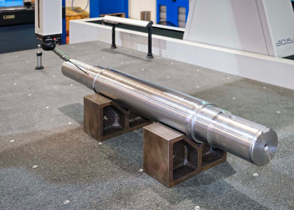 The bearing journals being checked